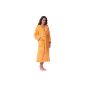 Morgenstern, ladies bathrobe long, peach with hood made of microfiber, size S, color, sizes S, M, L and XL available (household goods)