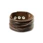 SilberDream leather bracelet brown men's leather bracelet genuine leather LA2249B (jewelry)