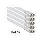 1aTTack SAT Cable SET (5 pieces) Antenna Cable F-plug to F-connector Double shielded (Al foil screening + braid) 85db plug undKupplung 100% shielded with shield plate 0,3m 0.3 Meter White (Electronics)