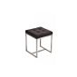 CLP padded stainless steel stool Barci - a real change artist - up to 12 colors wähbar, 40 x 40 cm, seat height 48 cm brown