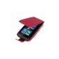 Case / Leather Case in Rabat for Nokia Lumia 610 - Red Qubits Retail Packaging (Electronics)