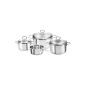 Head Kochtopfset Merkur (4 pieces, incl. 3 glass lid, suitable for induction) stainless steel (houseware)