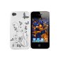 mumbi Butterfly Flowers Case iPhone 4s 4 Cases (Hard Back) Butterfly white (Wireless Phone Accessory)