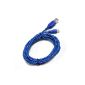 Mofun 3M Textile covered microUSB cable for all smartphone with USB connection Samsung, Motorola, LG, HTC, BlackBerry (Blue)