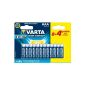 Varta - Alkaline Battery - AAA x 8 + 4 Free - High Energy (LR03) (Health and Beauty)