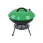 Portable steel kettle grill, picnic barbecue, grill, charcoal grill - Dimensions (ØxH): approximately 35.5 x 37.5 cm - Green