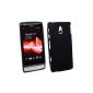 Kit Me Out DE TPU Gel Case for Sony Xperia P - Black Frosted (Wireless Phone Accessory)