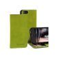 Blumax ® LUCCA Leather Case for Apple iPhone 5 iPhone 5s Case Case Cover Case Bag USED Antique Green Book Style Bookcase BookBook Wallet made of genuine leather with stand function View Funtkion & debit credit card compartment (electronics)