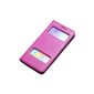 iLoveSIA Leather Case Smart Cover Veritable S View Cover for SAMSUNG GALAXY i9600 smartphone S5 SV (Clothing)