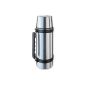 Isosteel VA-9553Q vacuum flask 1.0 L of 18/8 stainless steel with Quick Stop Einhandausgießsystem, cup and handle (household goods)