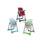 Your Baby ® foldable high chair child, adjustable height, backrest and red tablet, green or blue / NF EN14988 (Baby Care)