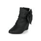 Ladies elegant ankle boots Wedge MQ1143 (Textiles)