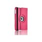 JAMMYLIZARD | Leather Case Smart Case rotating 360 degrees to the brand new Mini iPad 3, iPad Mini 2 (with Retina display) and iPad Mini (first generation), compatible with the on / standby screen protection included (PINK FUCHSIA) ( electronic devices)
