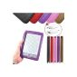 DURAGADGET Case Cover Purple Genuine Leather Kindle 4: wireless reading light, integrated Wi-Fi, 6 inch (15cm) display E-Ink electronic ink (last / next generation, September 2011) - Paper size + Charger Bonus