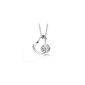 925 sterling silver Austrian crystal heart-shaped pendant necklace with sterling silver chain 45cm (jewelry)