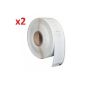 2 x 11354 Roll white paper labels (1000 labels per roll) removable adhesive (Office Supplies)