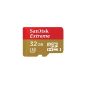 SanDisk SDSDQXN-032G-FFPA Extreme 32GB microSDHC UHS-I Class 10 U3 memory card up to 60MB / sec.  Read [Amazon Frustration-Free Packaging] (optional)