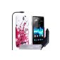 Yousave Accessories SE-HA01-Z389C shell gel / silicone Sony Xperia E Floral Pattern Bee Pink / White (Accessory)