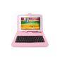 Pink imitation leather case + integrated QWERTY keyboard (French) + port maintenance for tablets Archos Arnova XS 101 Gen 10, 10b & 10c G3 and G4 101 10.1-inch touch pen + BONUS (Electronics)