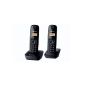 Panasonic KX-TG1612FRH Duo DECT cordless phone without answering Black (Electronics)