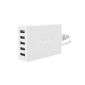Aukey® AIPowerTM 5-Port USB Travel Charger Adapter multiport adapter Travel Power Adapter with 1.5m power cord 40W 5V / 8A for iPad Air / Air 2, iPad Mini;  iPhone 6 Plus / 6 / 5S / 5 / 4S;  Samsung Galaxy S4 / S3 / Note 3 / Note 2;  Samsung Tab. Smartphones & Tablets and other USB devices loaded EU Plug (White) (Electronics)