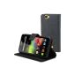 Cover Wiko Rainbow 4G - Black Folio Case articulated dedicated to Wiko Rainbow 4G + suede interior protection + integrated hull.  New special price.  Brand: Everglade.  (Electronic devices)