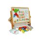 Toys of Wood Oxford folding double-sided magnetic easel with wooden frame + shapes, letters and numbers magnetized (Toy)