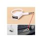 Mofun 3.5mm Car AUX Audio Plug to USB 2.0 Female Converter Cable White (Electronics)