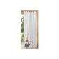 Striped decorative taffeta curtain, opaque and translucent, slightly shiny decorative fabric, 245x140, white, 03930 (Housewares)