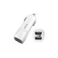 White SDTEK dual car charger use