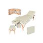 Pro luxury massage table - Imperial Massage - Portable - Plateau 3 Rooms - Reiki panels - Lightweight - Color: Cream
