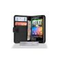 New high quality black leather case with magnetic attachment for HTC Desire S with free screen protector from Yousave (Accessories)