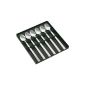 Jean Dubost Creations 96045 6 Soda Spoons in Stainless Steel Black Box Kraft Castel Hammered (Kitchen)