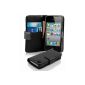 Cadorabo!  IPhone 4 4S leather case black (Wireless Phone Accessory)