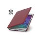 StilGut® Book Type Case, Case with Stand Function Leather Samsung Galaxy Note 4 burgundy (Wireless Phone Accessory)
