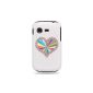 Grüv Case - Trés Chic!  - Design Arc-en-ciel Heart & Stars - High quality printing White Hard Case - Samsung S5300 Galaxy Pocket (Electronics)