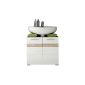 Trend team SO30196 bathroom vanity cabinet oak San Remo pale imitation, high gloss fronts in white, WxHxD 60x56x34 cm (household goods)