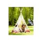 Children's Tipi, colorfully printed tepee for kids, water-resistant cotton cloth with wooden poles, 1.4 m diameter x 1.9 m H. (Toys)