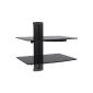 Designer Habitat: Magnificent 2 x floating black tempered glass tray designed for DVD players, game consoles, TV accessories (Accessory)