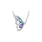 Butterfly Necklace - Crystal - Blue / Purple - 45 cm (Jewelry)