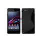 Silicone Case for Sony Xperia Z1 Compact - S-Style black - Cover PhoneNatic ​​Cover + Protector (Wireless Phone Accessory)