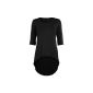 Oops Outlet - Mini tight dress with 3/4 sleeves and hem dipping (Clothing)