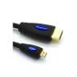 LCS - 1.8M - Cable HDMI Type D - Micro HDMI to HDMI - Version 1.4 / 2.0 - Full HD 1080p / 2160p Ultra HD (Electronics)