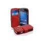 Cadorabo!  PREMIUM - Book Style Case in Wallet Design For Samsung Galaxy TREND LITE (GT-S7390) in INFERNO RED (Wireless Phone Accessory)