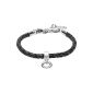 FOSSIL JF85493040 Charms bracelet leather black 17.5cm + 4 cm extension (jewelry)