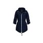 Violet Fashion Design Women's Transition Jacket with turn up sleeves and hood, navy blue (Textiles)