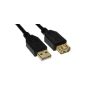 USB 2.0 extension - male / female - type A - black - gold contacts - 3m (accessory)