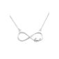 Fine silver pendant Love Infinity Adjustable from 16 