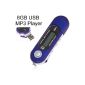 Tukzer® 8GB MP3 Portable Mini USB LCD MP3 Player Support FM Radio / REC / MIC - Blue (Electronics)