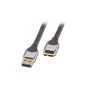 Lindy 41617 - Gilded USB 3.0 Cable Type A to Micro B - 0.5m (Personal Computers)